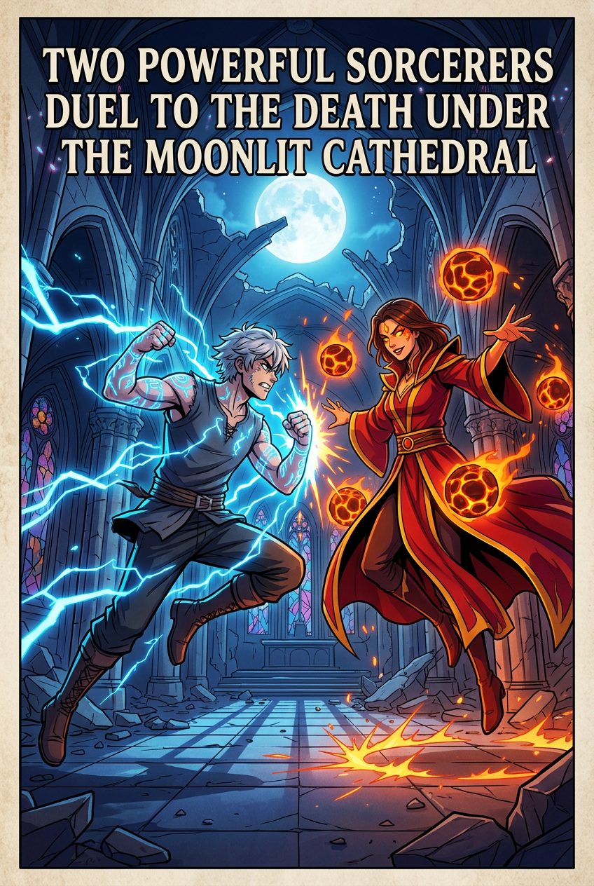 Two Powerful Sorcerers Duel to the Death Under the Moonlit Cathedral ...